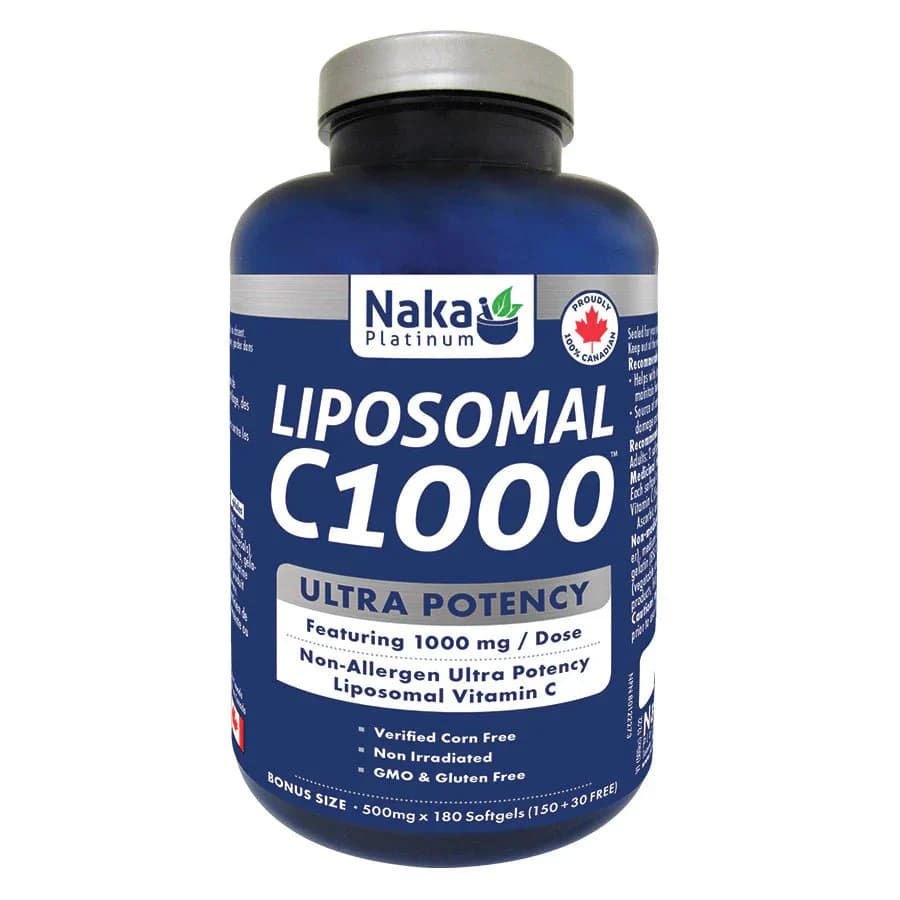 Naka Plantinum (Bonus Size) Platinum Liposomal Vitamin C 1000mg (180 softgels)