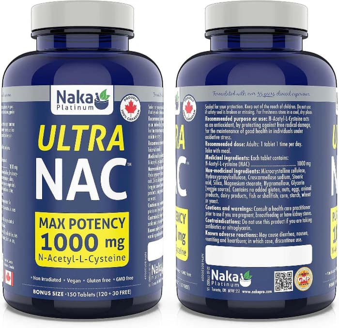 Naka Platinum Ultra NAC 1000mg (150 Tablets)